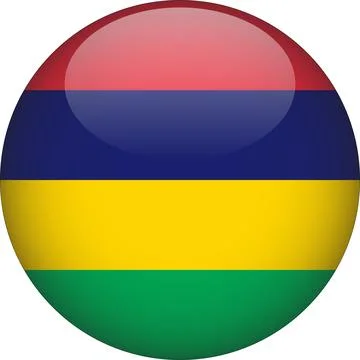 3D Rounded Country  Flag Button Vector Stock Illustration