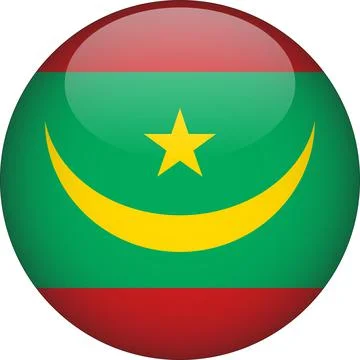 3D Rounded Country  Flag Button Vector Illustrazione stock