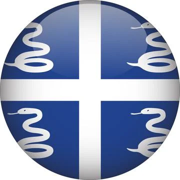 3D Rounded Country  Flag Button Vector Stock Illustration