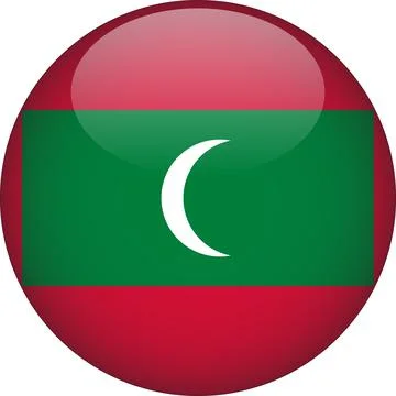 3D Rounded Country  Flag Button Vector Stock Illustration