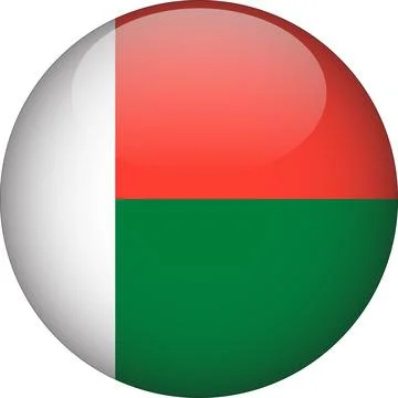 3D Rounded Country  Flag Button Vector Stock Illustration