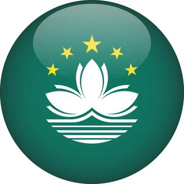 3D Rounded Country  Flag Button Vector Stock Illustration