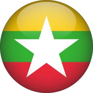 3D Rounded Country  Flag Button Vector Illustrazione stock