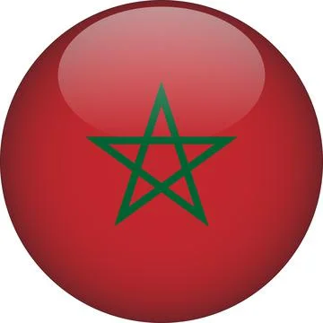 3D Rounded Country  Flag Button Vector Illustrazione stock