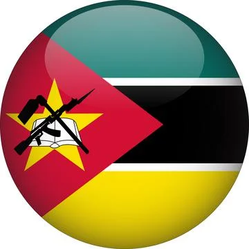 3D Rounded Country  Flag Button Vector Stock Illustration