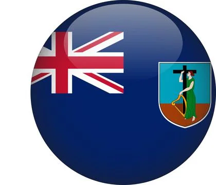 3D Rounded Country  Flag Button Vector Stock Illustration