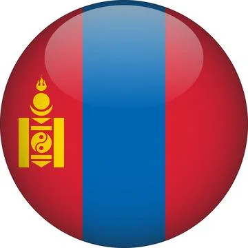 3D Rounded Country  Flag Button Vector Stock Illustration