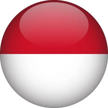 3D Rounded Country  Flag Button Vector Stock Illustration