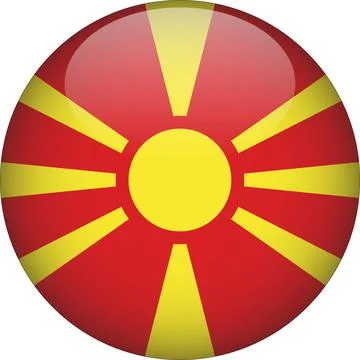 3D Rounded Country  Flag Button Vector Stock Illustration