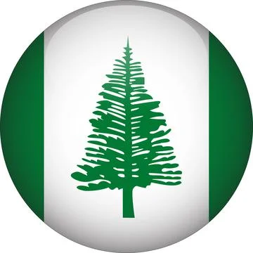 3D Rounded Country  Flag Button Vector Stock Illustration