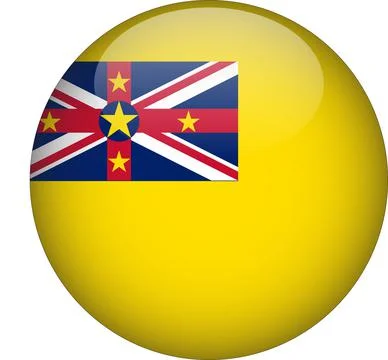 3D Rounded Country  Flag Button Vector Stock Illustration