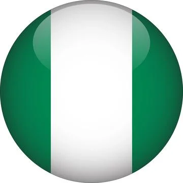 3D Rounded Country  Flag Button Vector Stock Illustration