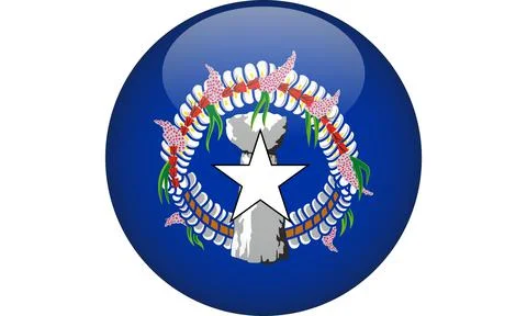 3D Rounded Country  Flag Button Vector Stock Illustration