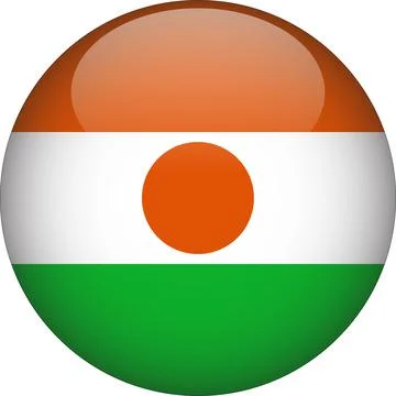 3D Rounded Country  Flag Button Vector Stock Illustration