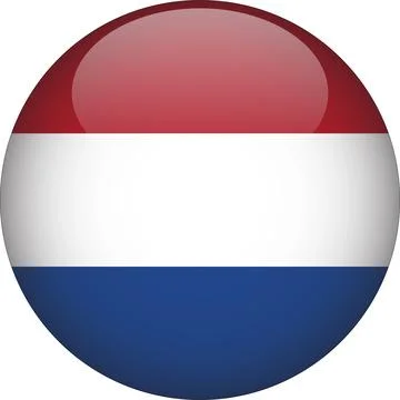 3D Rounded Country  Flag Button Vector Stock Illustration