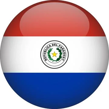 3D Rounded Country  Flag Button Vector Stock Illustration