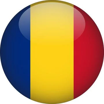 3D Rounded Country  Flag Button Vector Stock Illustration