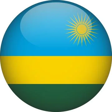 3D Rounded Country  Flag Button Vector Stock Illustration