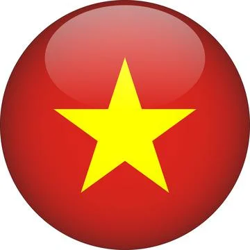 3D Rounded Country  Flag Button Vector Stock Illustration