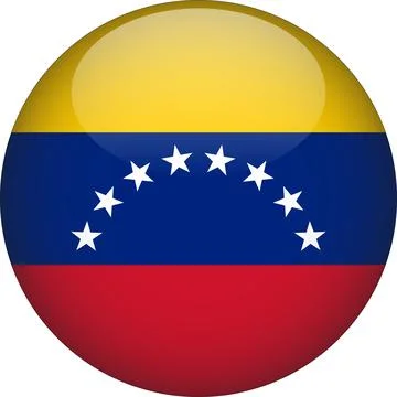 3D Rounded Country  Flag Button Vector Stock Illustration