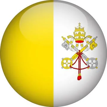 3D Rounded Country  Flag Button Vector Stock Illustration