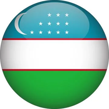 3D Rounded Country  Flag Button Vector Stock Illustration