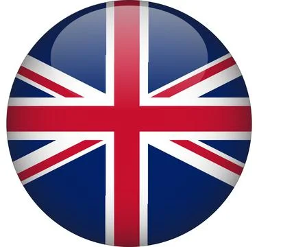 3D Rounded Country  Flag Button Vector Stock Illustration