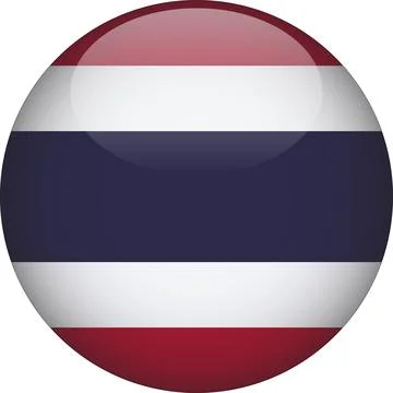 3D Rounded Country  Flag Button Vector Stock Illustration