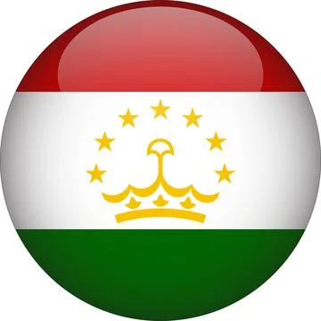 3D Rounded Country  Flag Button Vector Stock Illustration