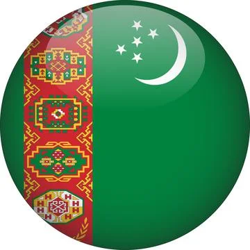 3D Rounded Country  Flag Button Vector Stock Illustration