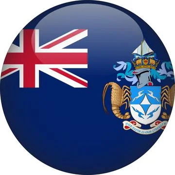 3D Rounded Country  Flag Button Vector Stock Illustration