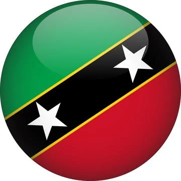 3D Rounded Country  Flag Button Vector Stock Illustration