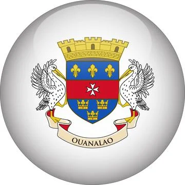 3D Rounded Country  Flag Button Vector Stock Illustration