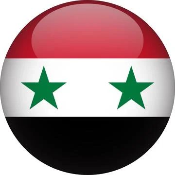 3D Rounded Country  Flag Button Vector Stock Illustration