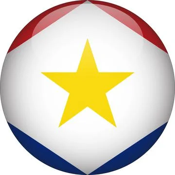 3D Rounded Country  Flag Button Vector Stock Illustration