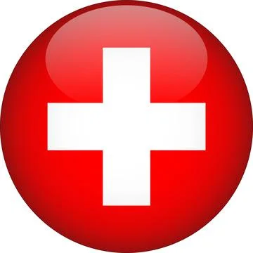 3D Rounded Country  Flag Button Vector Stock Illustration