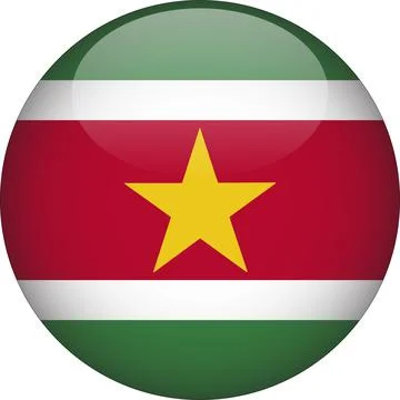 3D Rounded Country  Flag Button Vector Stock Illustration