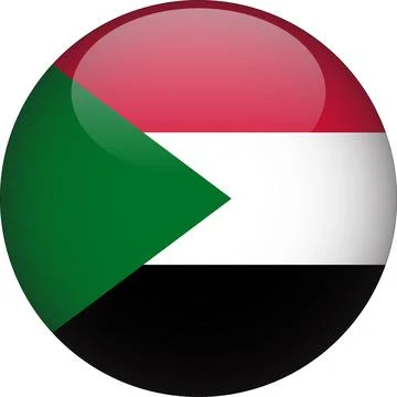 3D Rounded Country  Flag Button Vector Stock Illustration