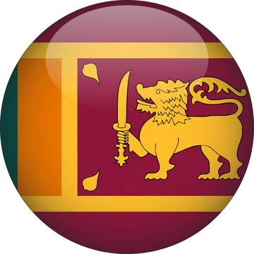 3D Rounded Country  Flag Button Vector Illustrazione stock