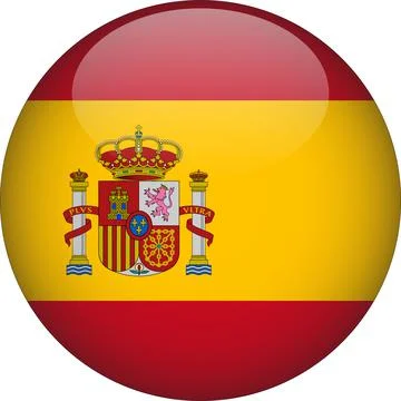 3D Rounded Country  Flag Button Vector Stock Illustration