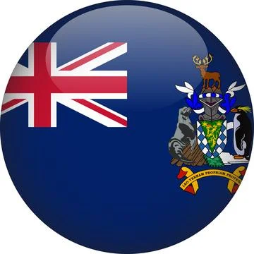 3D Rounded Country  Flag Button Vector Stock Illustration