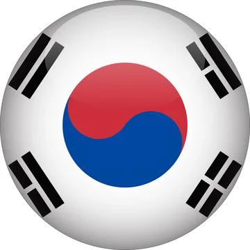 3D Rounded Country  Flag Button Vector Stock Illustration