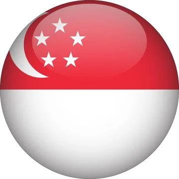 3D Rounded Country  Flag Button Vector Stock Illustration