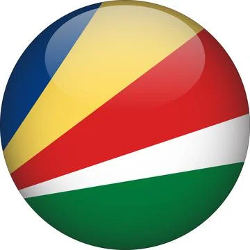 3D Rounded Country  Flag Button Vector Stock Illustration