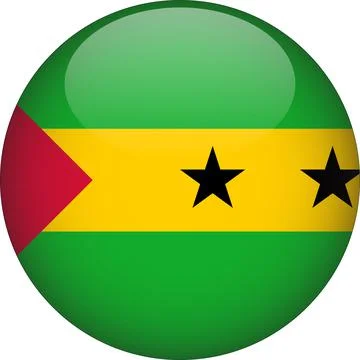 3D Rounded Country  Flag Button Vector Stock Illustration