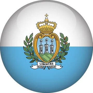 3D Rounded Country  Flag Button Vector Stock Illustration