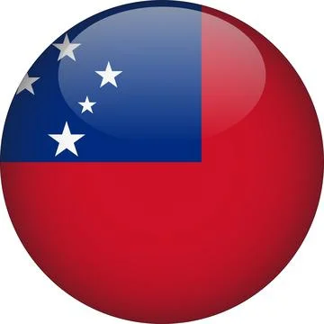 3D Rounded Country  Flag Button Vector Stock Illustration