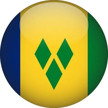 3D Rounded Country  Flag Button Vector Stock Illustration