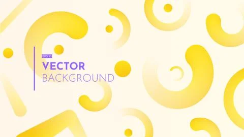 3d rounded elements on light background. Summer abstract backdrop in yellow Stock Illustration
