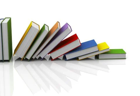 3d row of books Stock Illustration